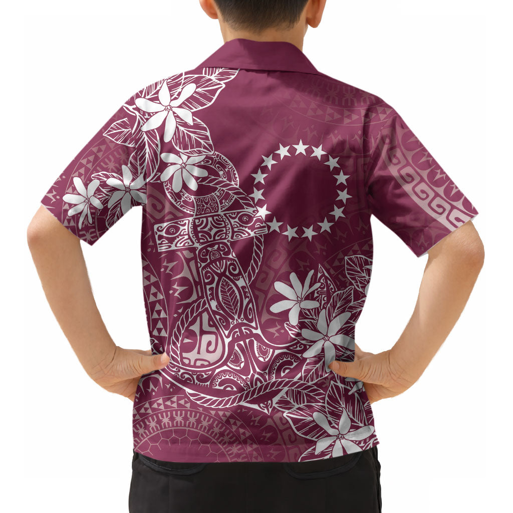 Maroon Kuki Airani Tapakau Kid Hawaiian Shirt Tribal Anchor Mix Tiare LT7 - Polynesian Pride