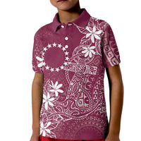 Maroon Kuki Airani Tapakau Kid Polo Shirt Tribal Anchor Mix Tiare LT7 Kid Maroon - Polynesian Pride