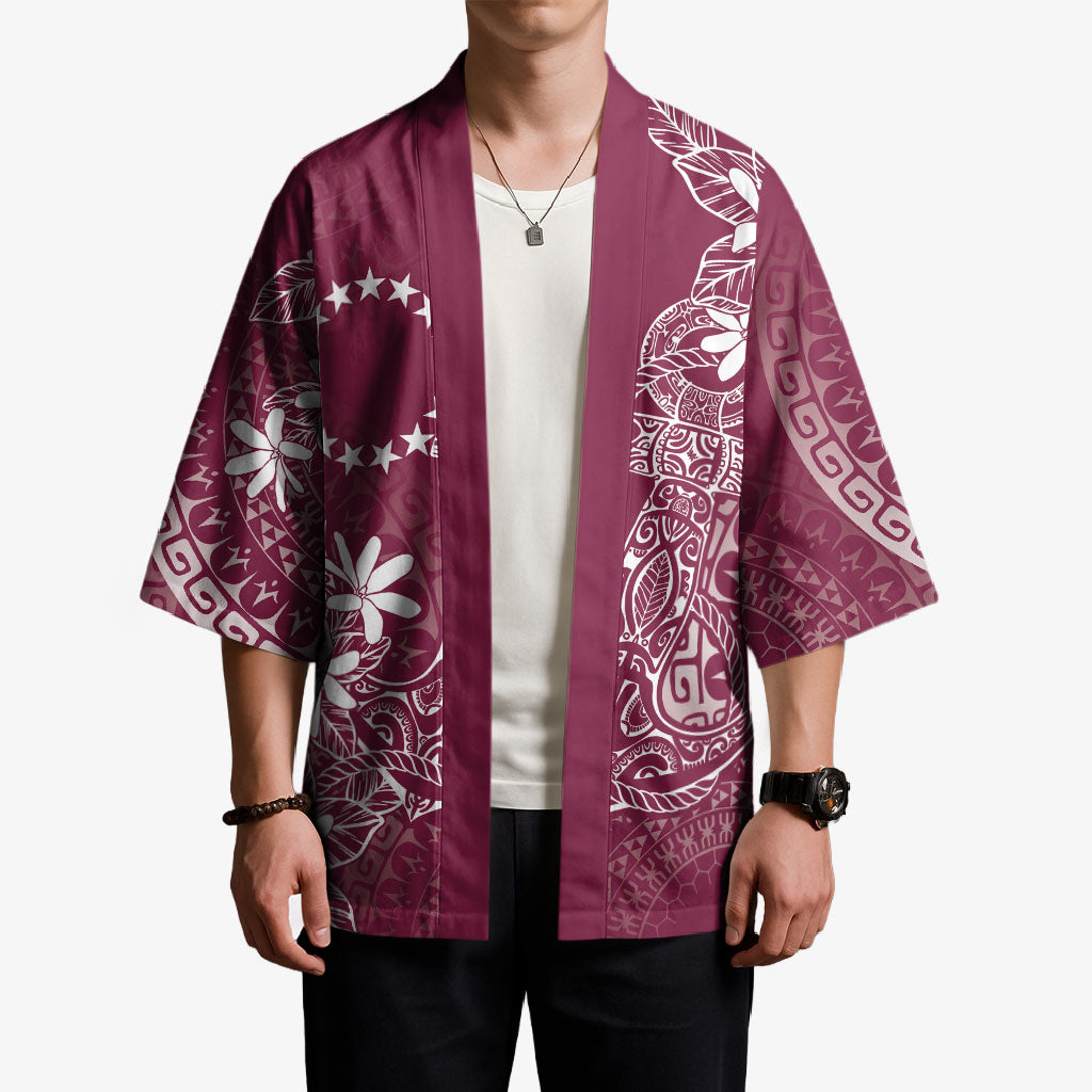 Maroon Kuki Airani Tapakau Kimono Tribal Anchor Mix Tiare LT7 - Polynesian Pride