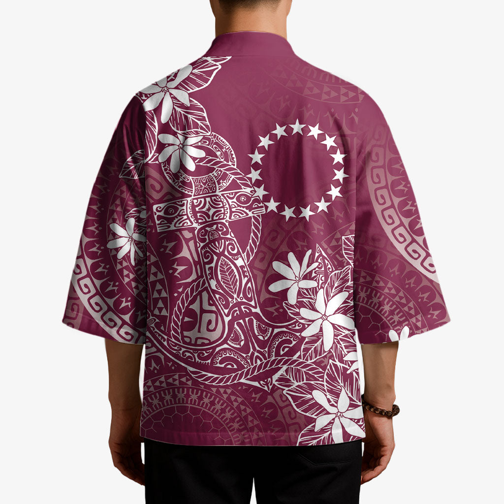 Maroon Kuki Airani Tapakau Kimono Tribal Anchor Mix Tiare LT7 - Polynesian Pride