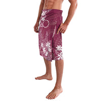 Maroon Kuki Airani Tapakau Lavalava Tribal Anchor Mix Tiare LT7 - Polynesian Pride