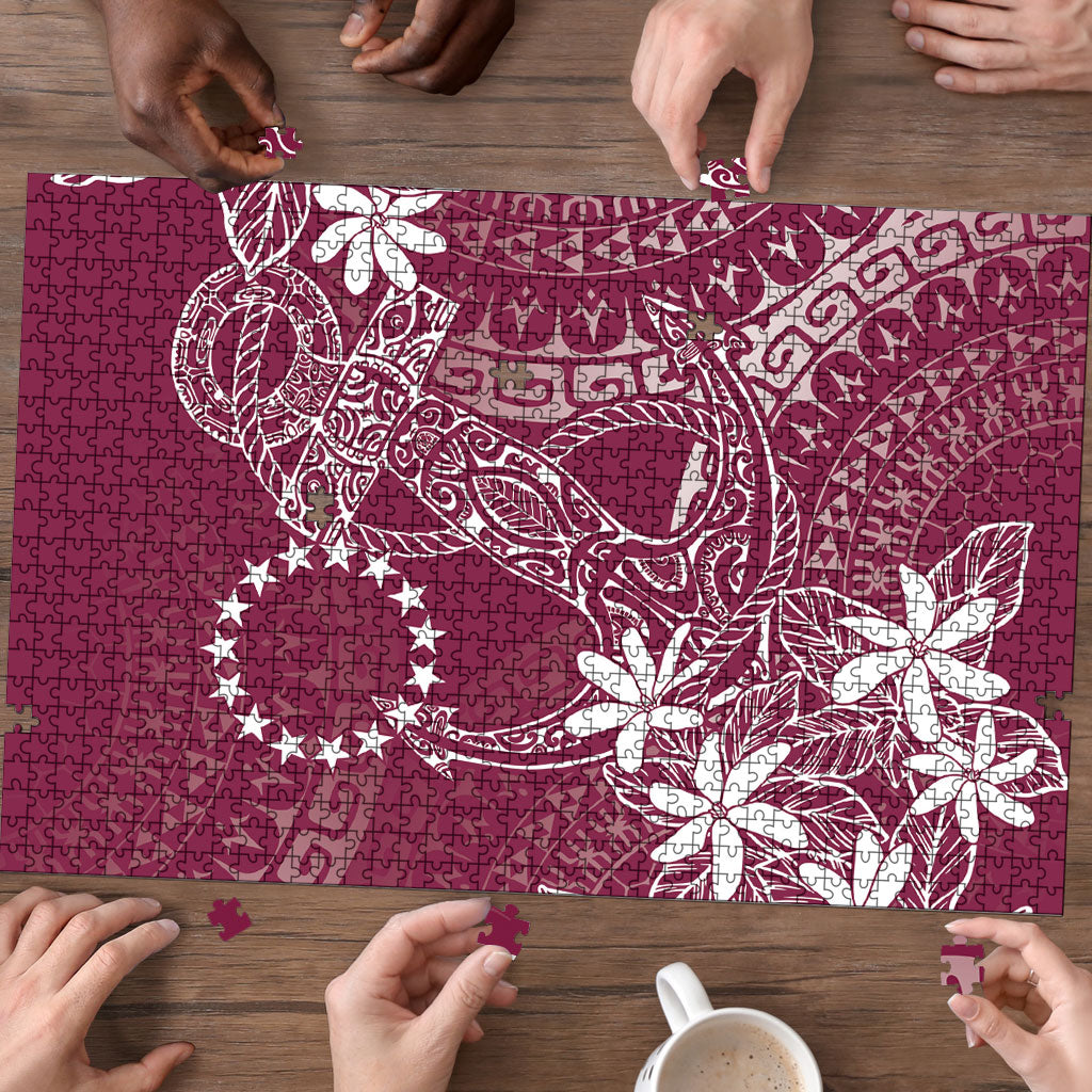 Maroon Kuki Airani Tapakau Puzzle Tribal Anchor Mix Tiare