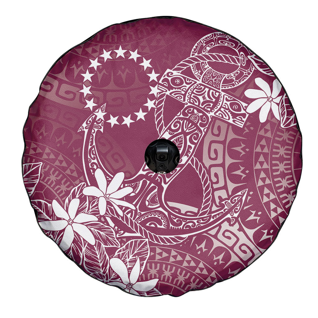 Maroon Kuki Airani Tapakau Spare Tire Cover Tribal Anchor Mix Tiare