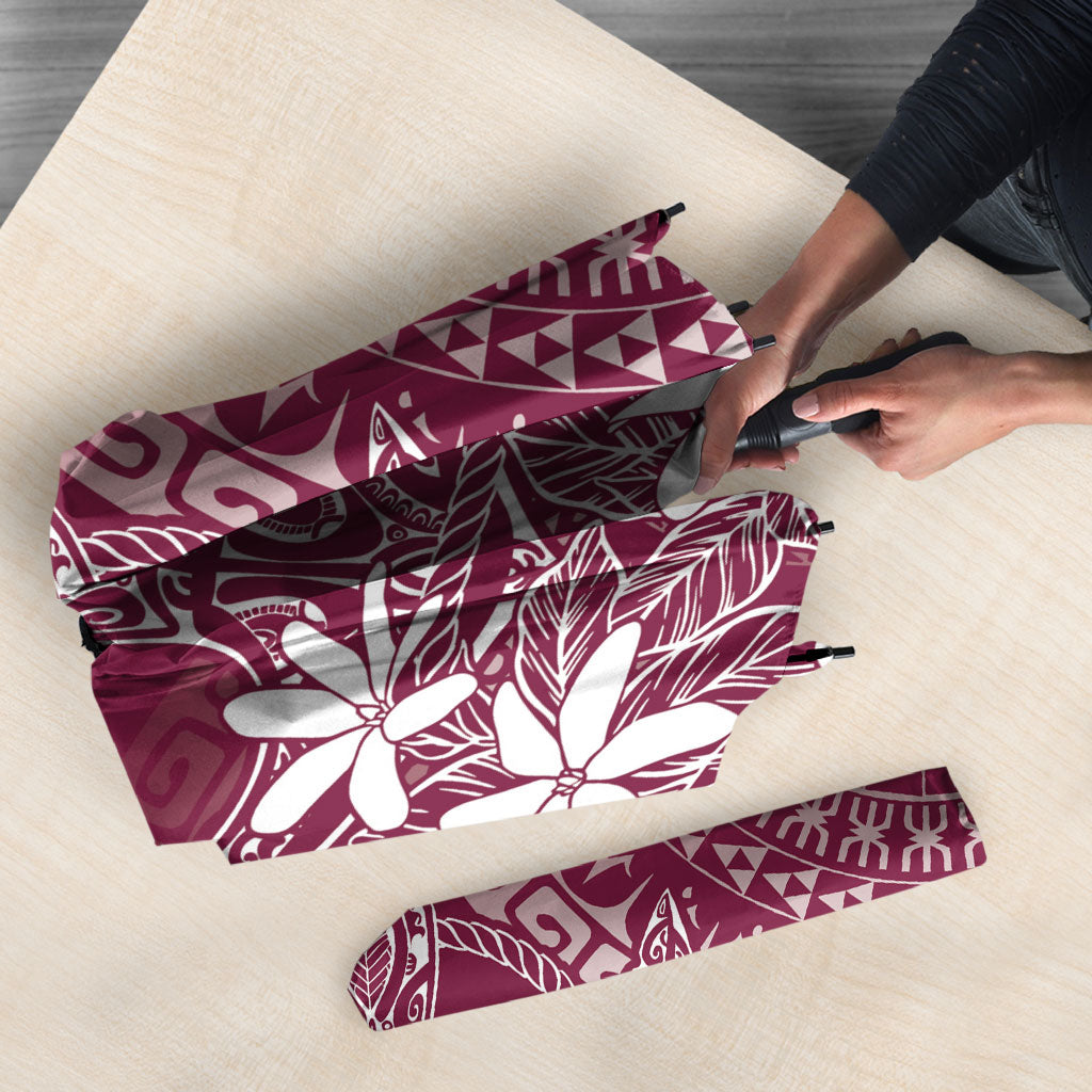 Maroon Kuki Airani Tapakau Umbrella Tribal Anchor Mix Tiare LT7 - Polynesian Pride