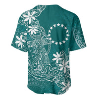 Teal Kuki Airani Tapakau Baseball Jersey Tribal Anchor Mix Tiare