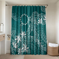 Teal Kuki Airani Tapakau Bathroom Set Tribal Anchor Mix Tiare LT7 Shower Curtain Only Teal - Polynesian Pride