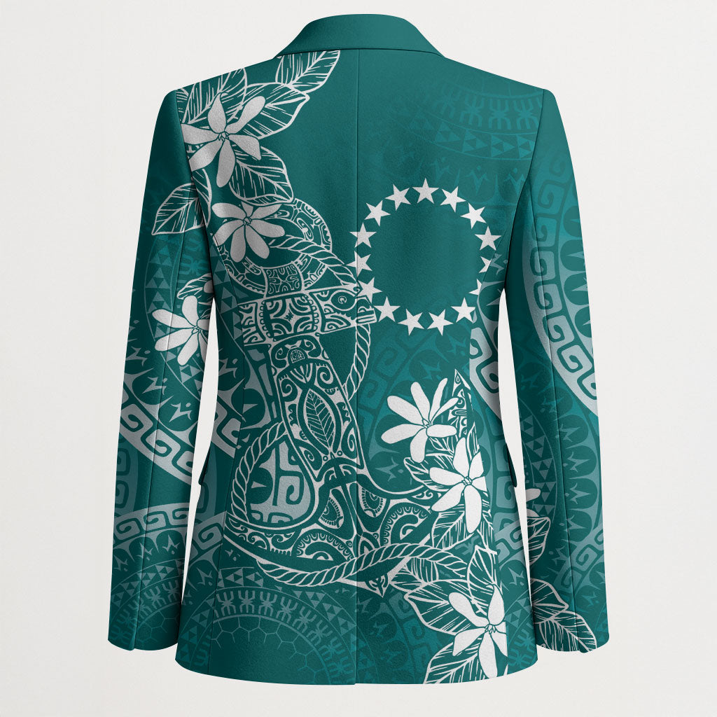 Teal Kuki Airani Tapakau Blazer Tribal Anchor Mix Tiare
