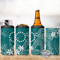Teal Kuki Airani Tapakau 4 in 1 Can Cooler Tumbler Tribal Anchor Mix Tiare
