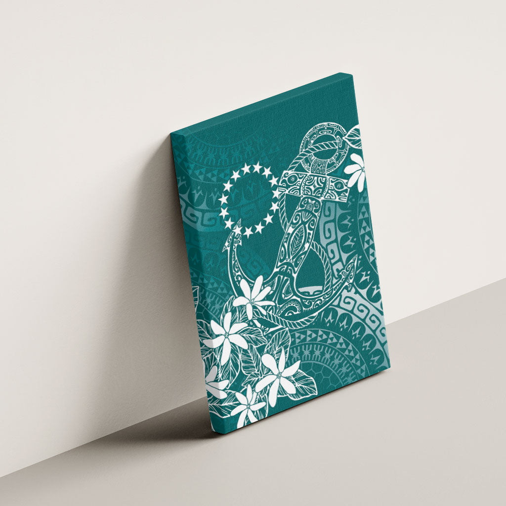 Teal Kuki Airani Tapakau Canvas Wall Art Tribal Anchor Mix Tiare
