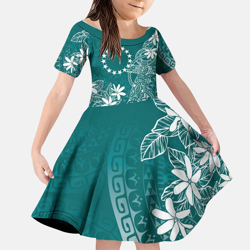 Teal Kuki Airani Tapakau Family Matching Puletasi and Hawaiian Shirt Tribal Anchor Mix Tiare
