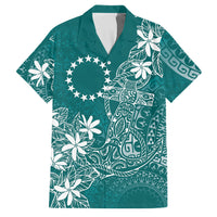 Teal Kuki Airani Tapakau Family Matching Puletasi and Hawaiian Shirt Tribal Anchor Mix Tiare