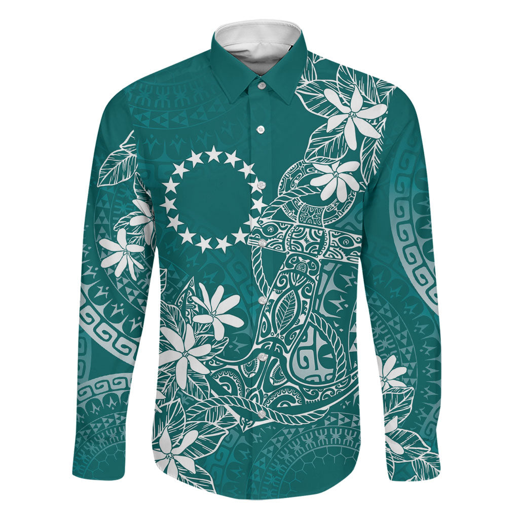 Teal Kuki Airani Tapakau Family Matching Puletasi and Hawaiian Shirt Tribal Anchor Mix Tiare