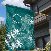 Teal Kuki Airani Tapakau Garden Flag Tribal Anchor Mix Tiare
