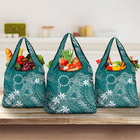 Teal Kuki Airani Tapakau Grocery Bag Tribal Anchor Mix Tiare