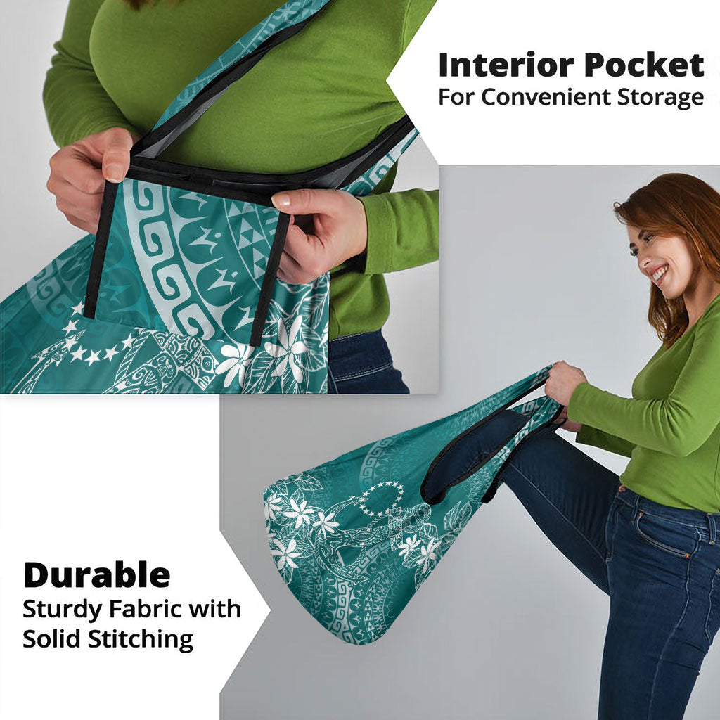 Teal Kuki Airani Tapakau Grocery Bag Tribal Anchor Mix Tiare