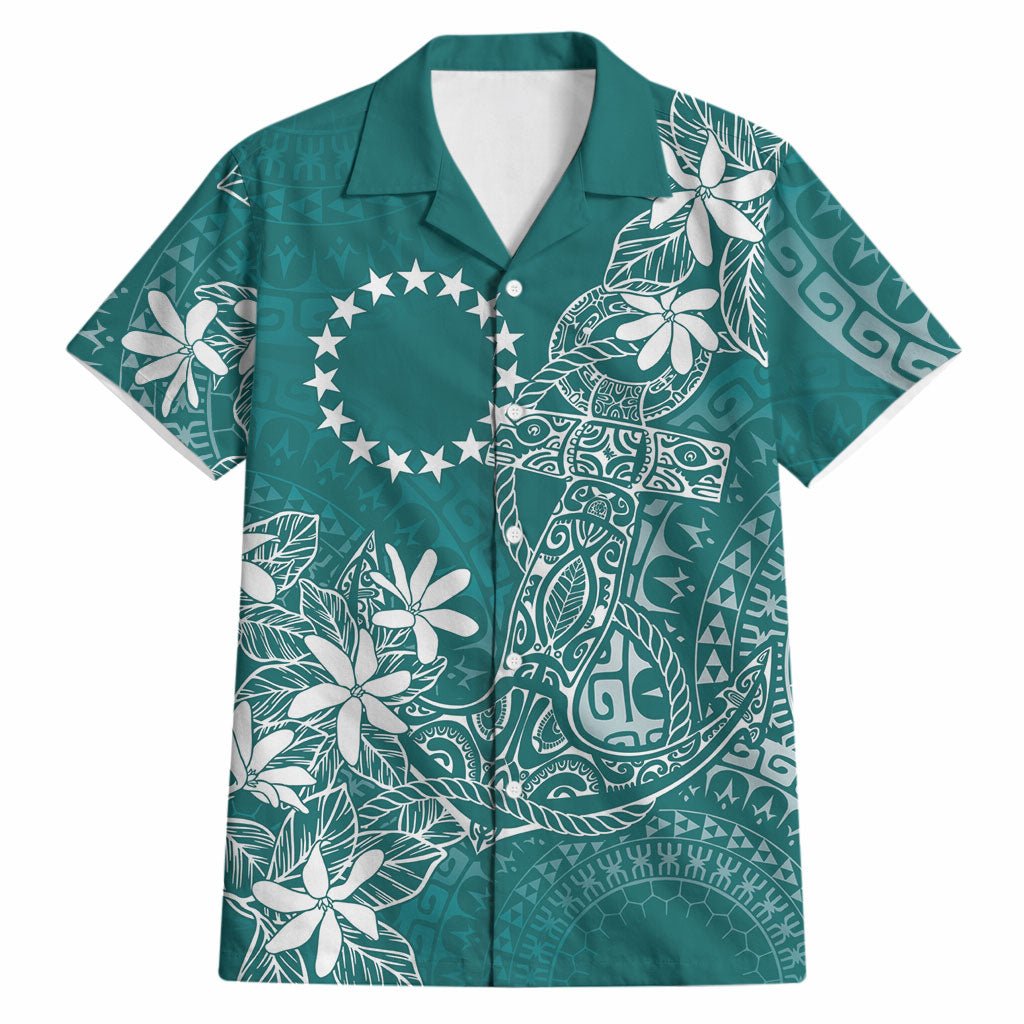 Teal Kuki Airani Tapakau Hawaiian Shirt Tribal Anchor Mix Tiare LT7 Teal - Polynesian Pride