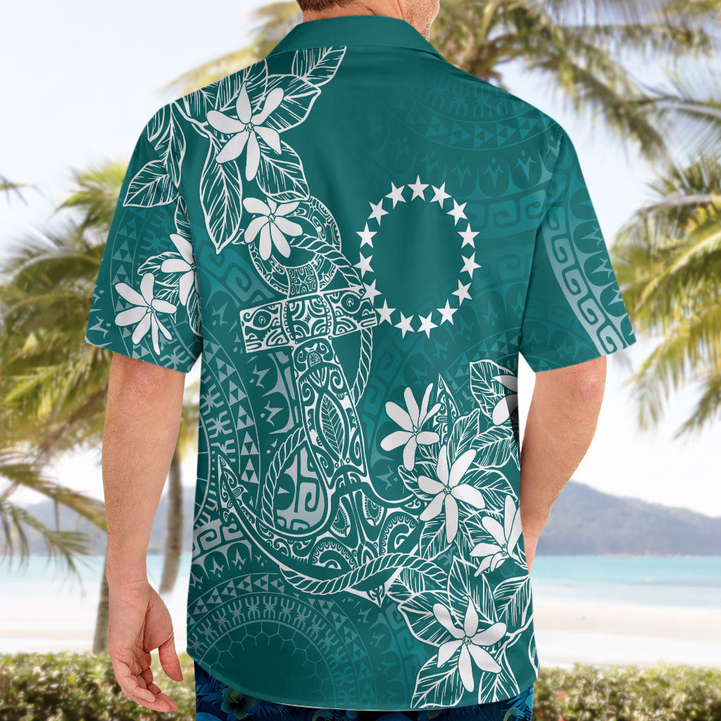 Teal Kuki Airani Tapakau Hawaiian Shirt Tribal Anchor Mix Tiare LT7 - Polynesian Pride