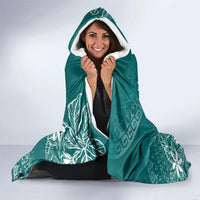 Teal Kuki Airani Tapakau Hooded Blanket Tribal Anchor Mix Tiare