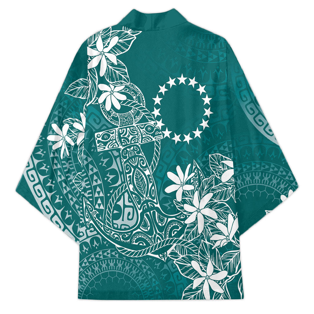 Teal Kuki Airani Tapakau Kimono Tribal Anchor Mix Tiare