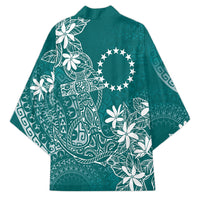Teal Kuki Airani Tapakau Kimono Tribal Anchor Mix Tiare