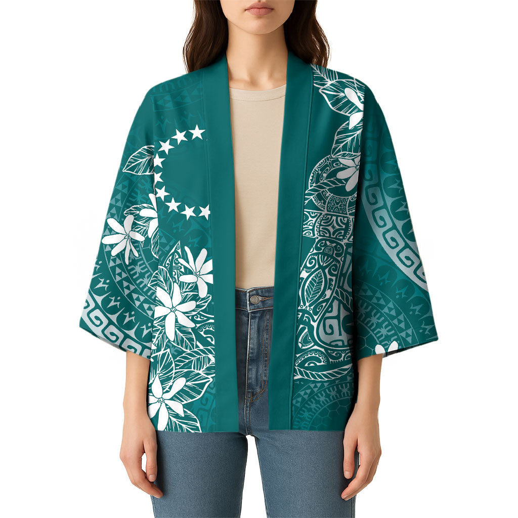 Teal Kuki Airani Tapakau Kimono Tribal Anchor Mix Tiare