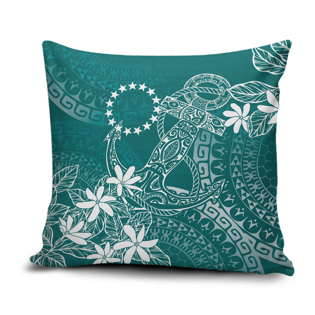 Teal Kuki Airani Tapakau Pillow Cover Tribal Anchor Mix Tiare