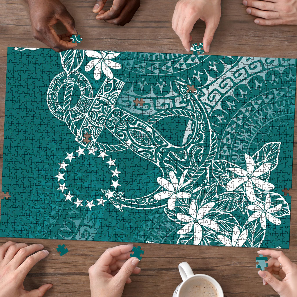 Teal Kuki Airani Tapakau Puzzle Tribal Anchor Mix Tiare LT7 - Polynesian Pride