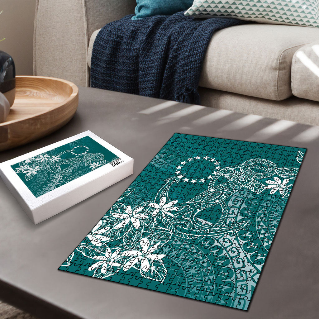 Teal Kuki Airani Tapakau Puzzle Tribal Anchor Mix Tiare LT7 - Polynesian Pride