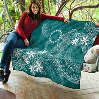 Teal Kuki Airani Tapakau Quilt Tribal Anchor Mix Tiare