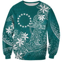 Teal Kuki Airani Tapakau Sweatshirt Tribal Anchor Mix Tiare LT7 Unisex Teal - Polynesian Pride