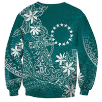 Teal Kuki Airani Tapakau Sweatshirt Tribal Anchor Mix Tiare LT7 - Polynesian Pride