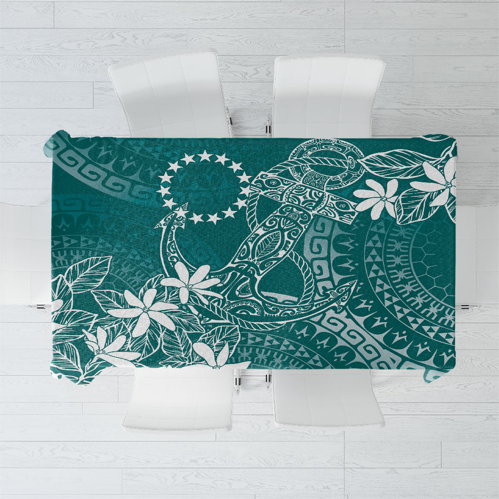 Teal Kuki Airani Tapakau Tablecloth Tribal Anchor Mix Tiare