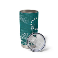 Teal Kuki Airani Tapakau Tumbler Cup Tribal Anchor Mix Tiare LT7 - Polynesian Pride
