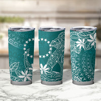 Teal Kuki Airani Tapakau Tumbler Cup Tribal Anchor Mix Tiare LT7 - Polynesian Pride