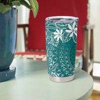 Teal Kuki Airani Tapakau Tumbler Cup Tribal Anchor Mix Tiare LT7 - Polynesian Pride