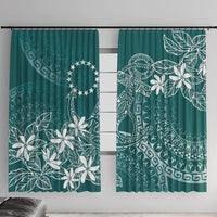 Teal Kuki Airani Tapakau Window Curtain Tribal Anchor Mix Tiare