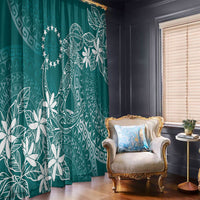 Teal Kuki Airani Tapakau Window Curtain Tribal Anchor Mix Tiare