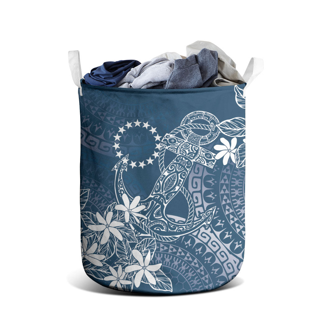 Navy Kuki Airani Tapakau Laundry Basket Tribal Anchor Mix Tiare