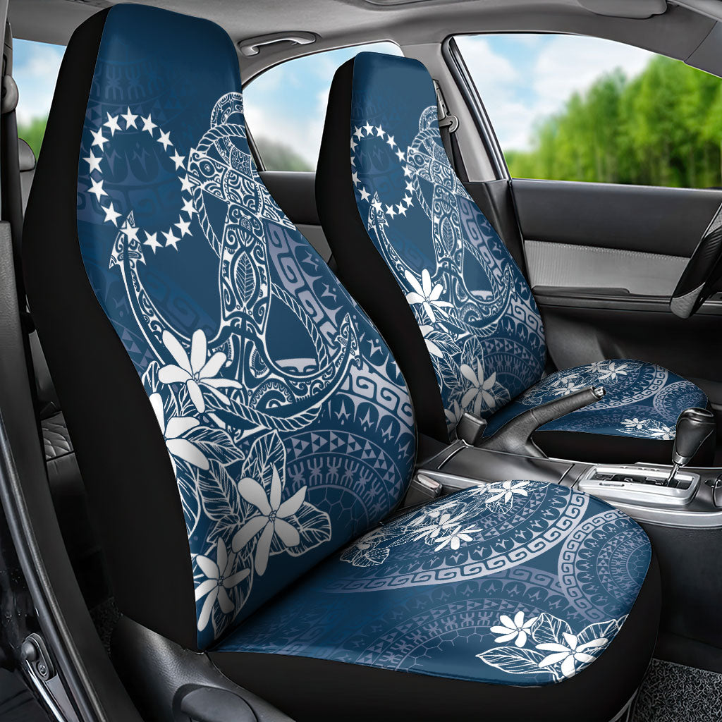 Navy Kuki Airani Tapakau Car Seat Cover Tribal Anchor Mix Tiare LT7 - Polynesian Pride