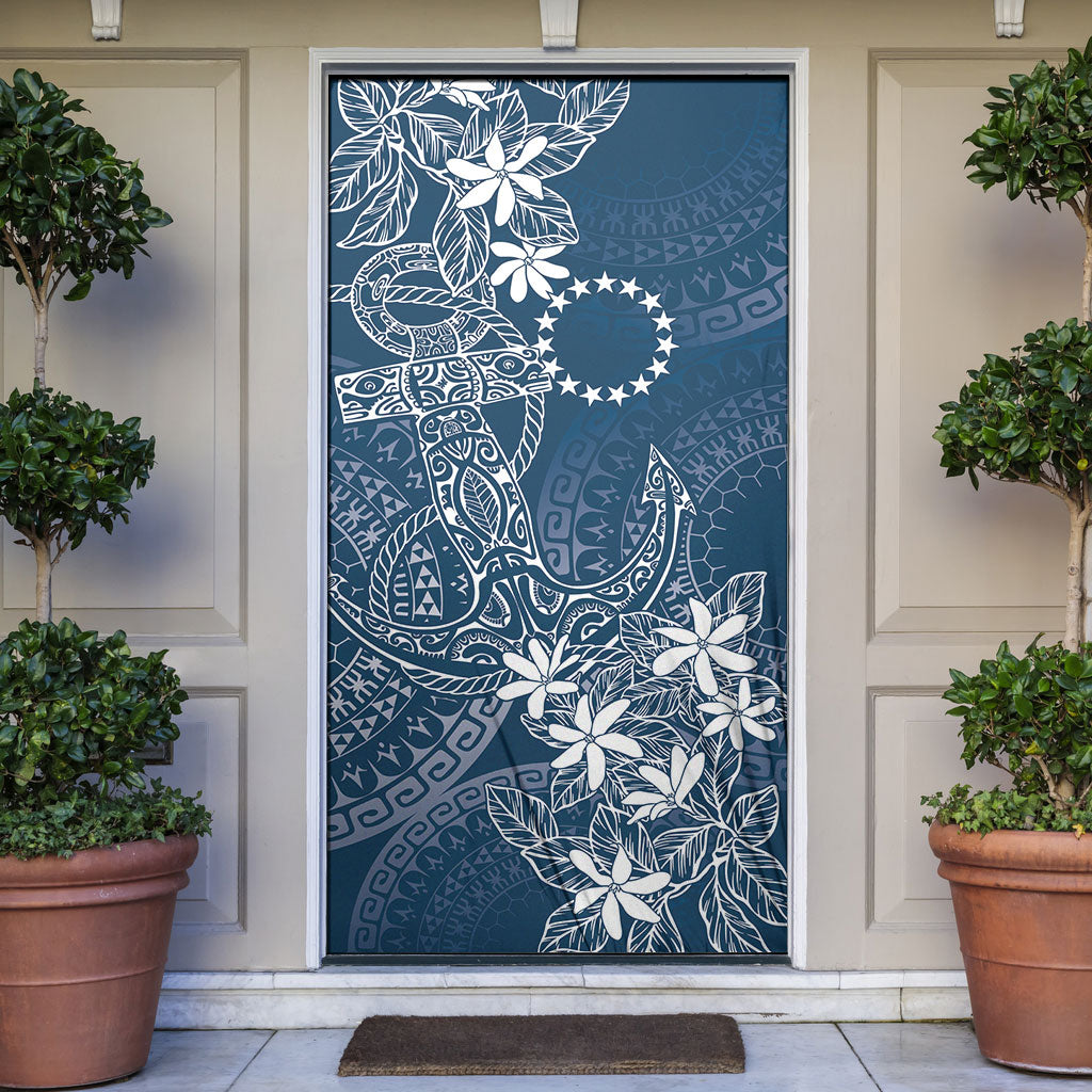 Navy Kuki Airani Tapakau Door Cover Tribal Anchor Mix Tiare