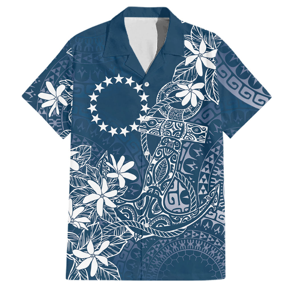 Navy Kuki Airani Tapakau Family Matching Mermaid Dress and Hawaiian Shirt Tribal Anchor Mix Tiare
