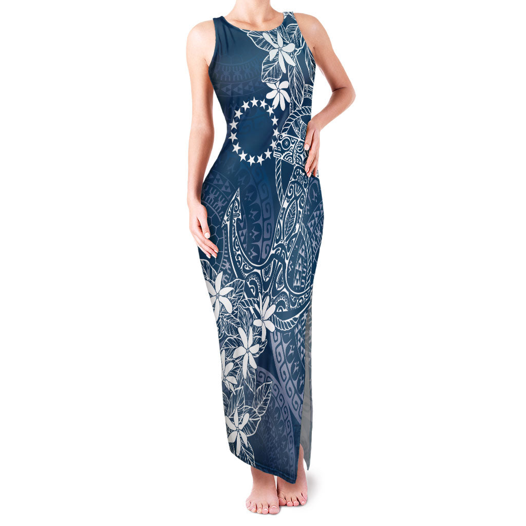 Navy Kuki Airani Tapakau Family Matching Tank Maxi Dress and Hawaiian Shirt Tribal Anchor Mix Tiare