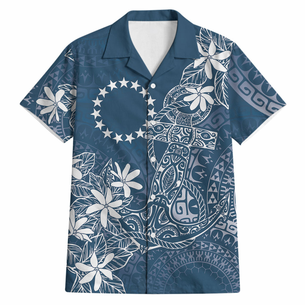 Navy Kuki Airani Tapakau Hawaiian Shirt Tribal Anchor Mix Tiare LT7 Navy - Polynesian Pride