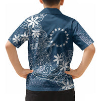Navy Kuki Airani Tapakau Kid Hawaiian Shirt Tribal Anchor Mix Tiare LT7 - Polynesian Pride