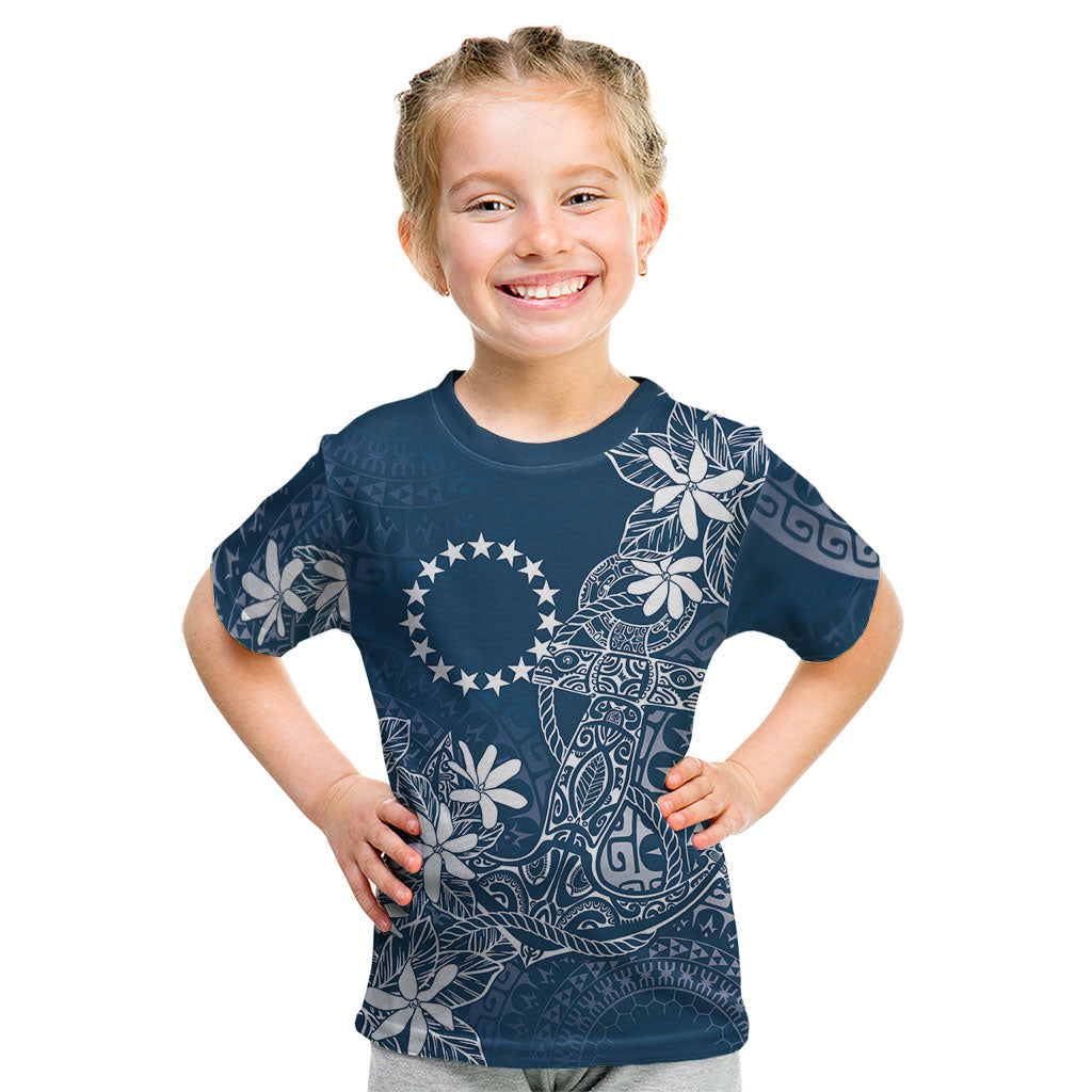 Navy Kuki Airani Tapakau Kid T Shirt Tribal Anchor Mix Tiare