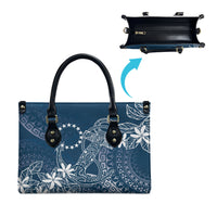 Navy Kuki Airani Tapakau Leather Bag Tribal Anchor Mix Tiare LT7 - Polynesian Pride