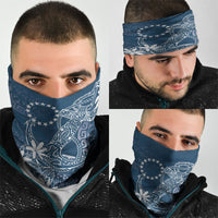 Navy Kuki Airani Tapakau Neck Gaiter Tribal Anchor Mix Tiare