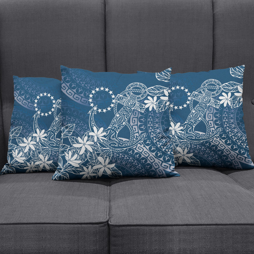Navy Kuki Airani Tapakau Pillow Cover Tribal Anchor Mix Tiare