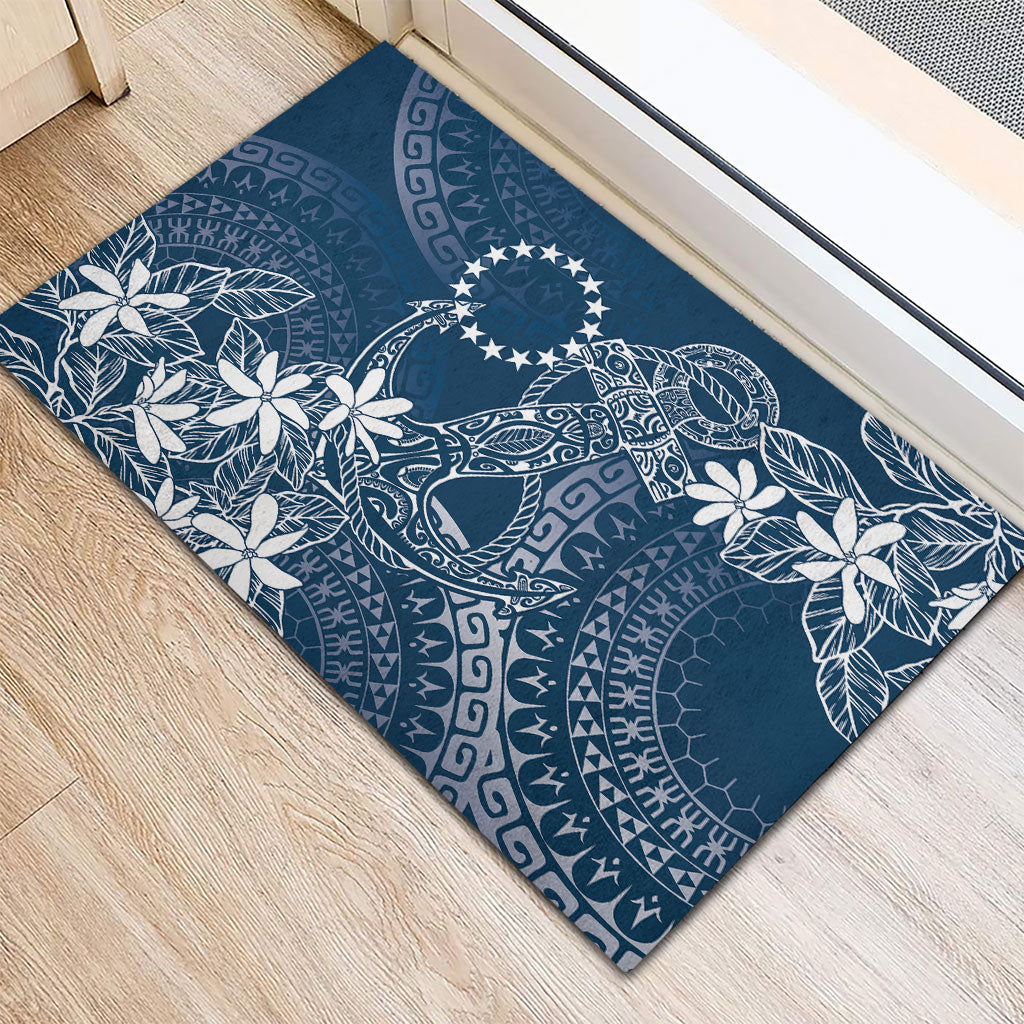 Navy Kuki Airani Tapakau Rubber Doormat Tribal Anchor Mix Tiare
