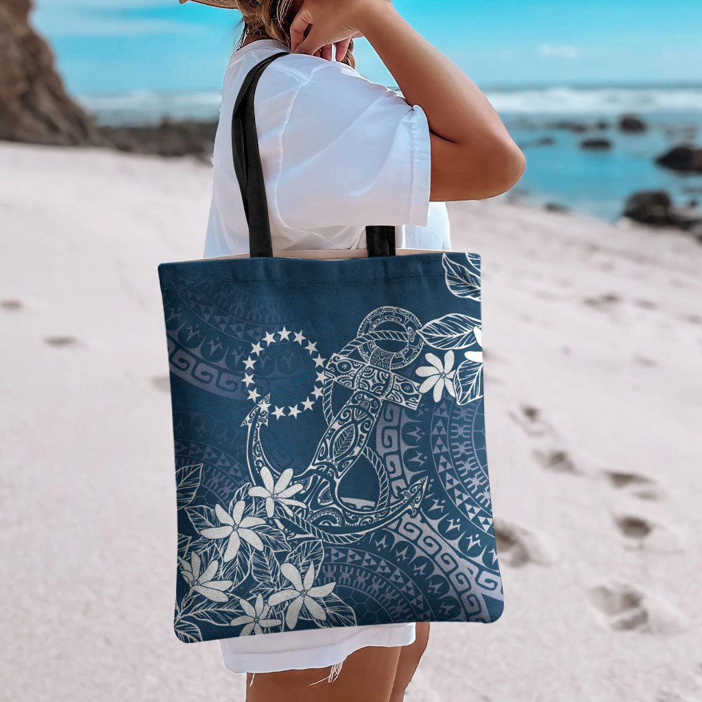 Navy Kuki Airani Tapakau Tote Bag Tribal Anchor Mix Tiare